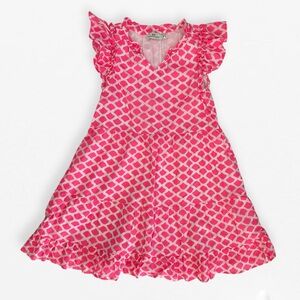 Girls Vineyard Vines Pink and White Patterned Summer dress M
